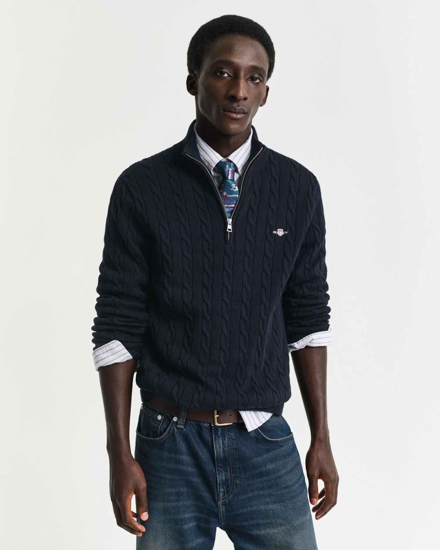 COTTON CABLE HALF ZIP - Image 10