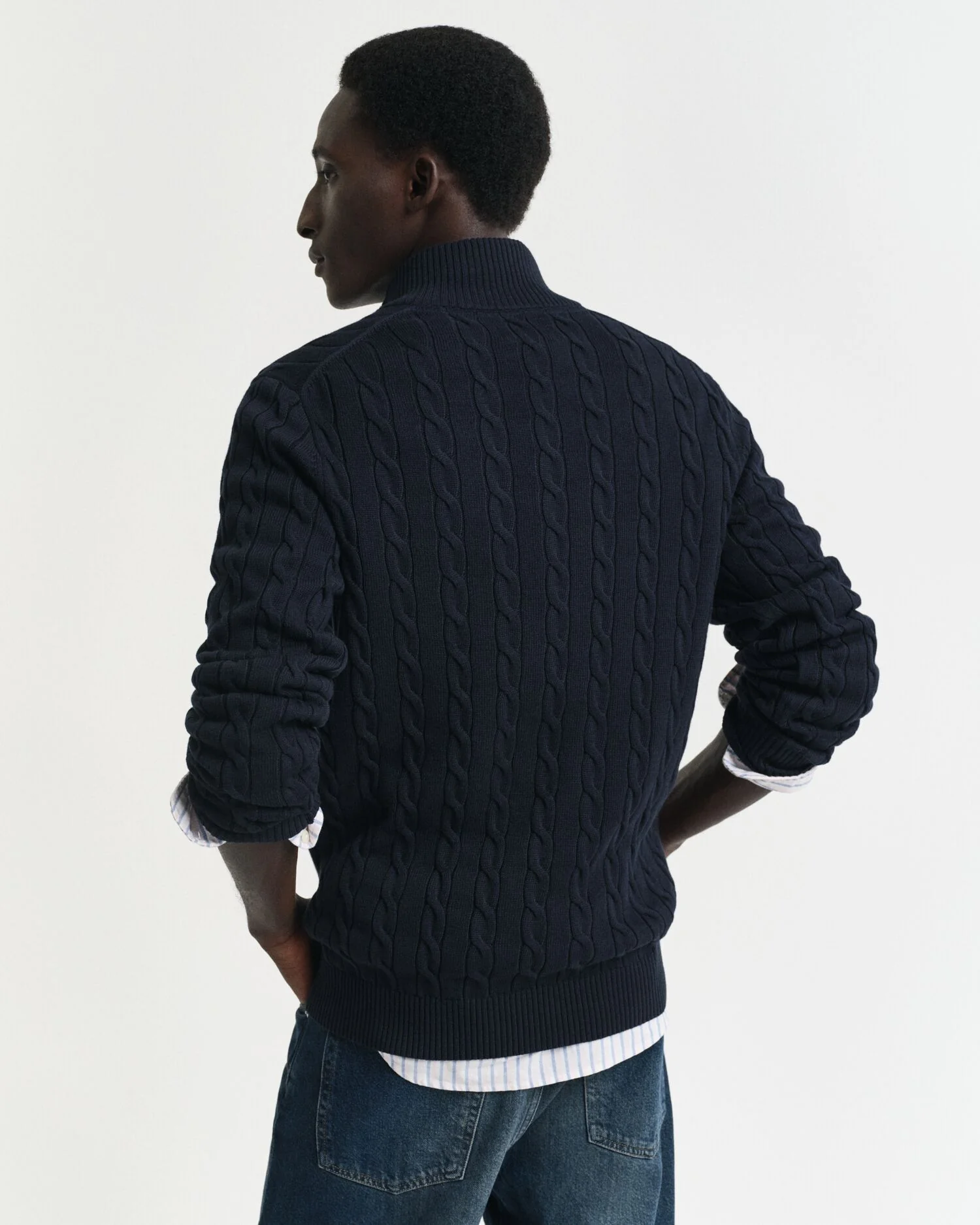 COTTON CABLE HALF ZIP - Image 11