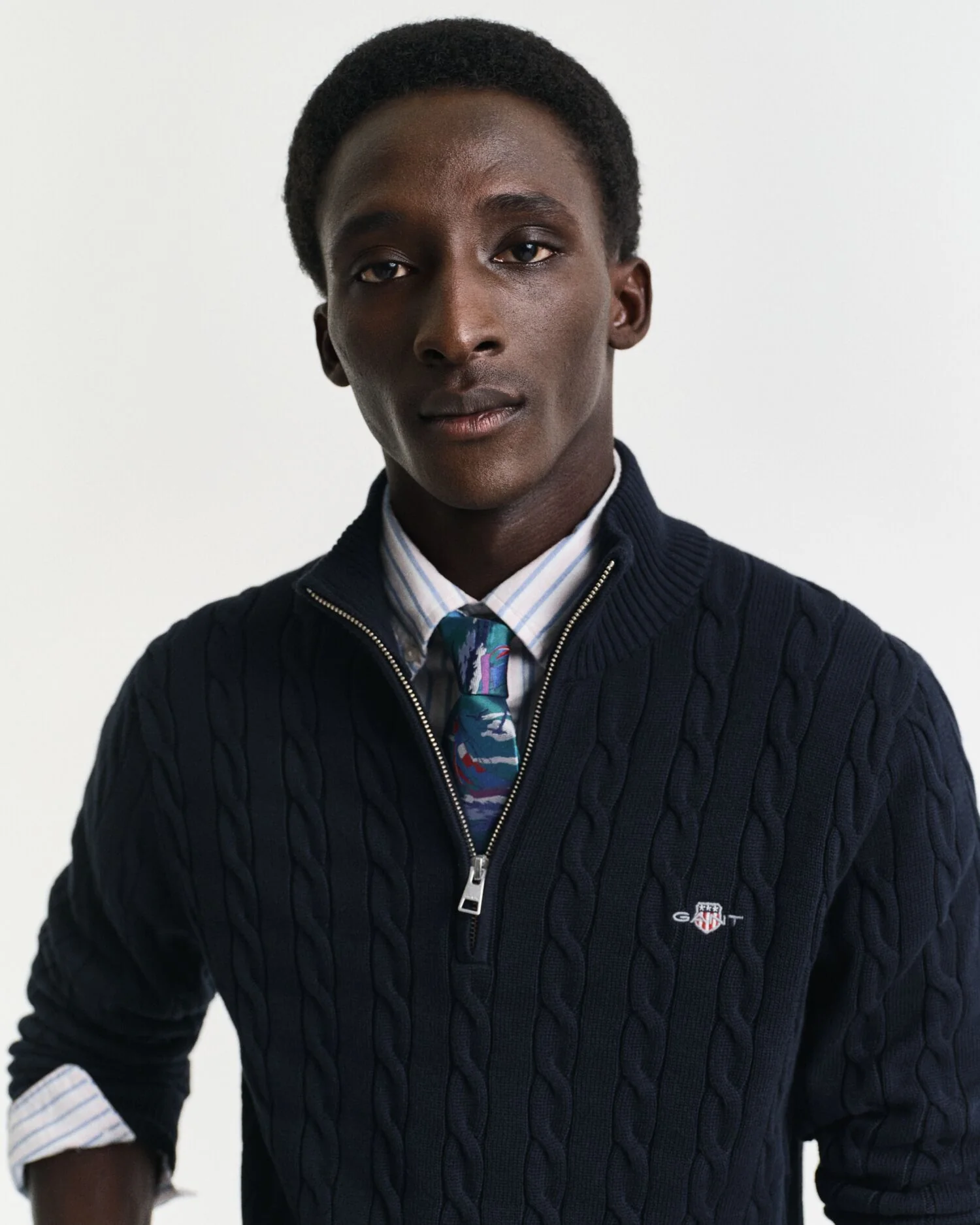 COTTON CABLE HALF ZIP - Image 12