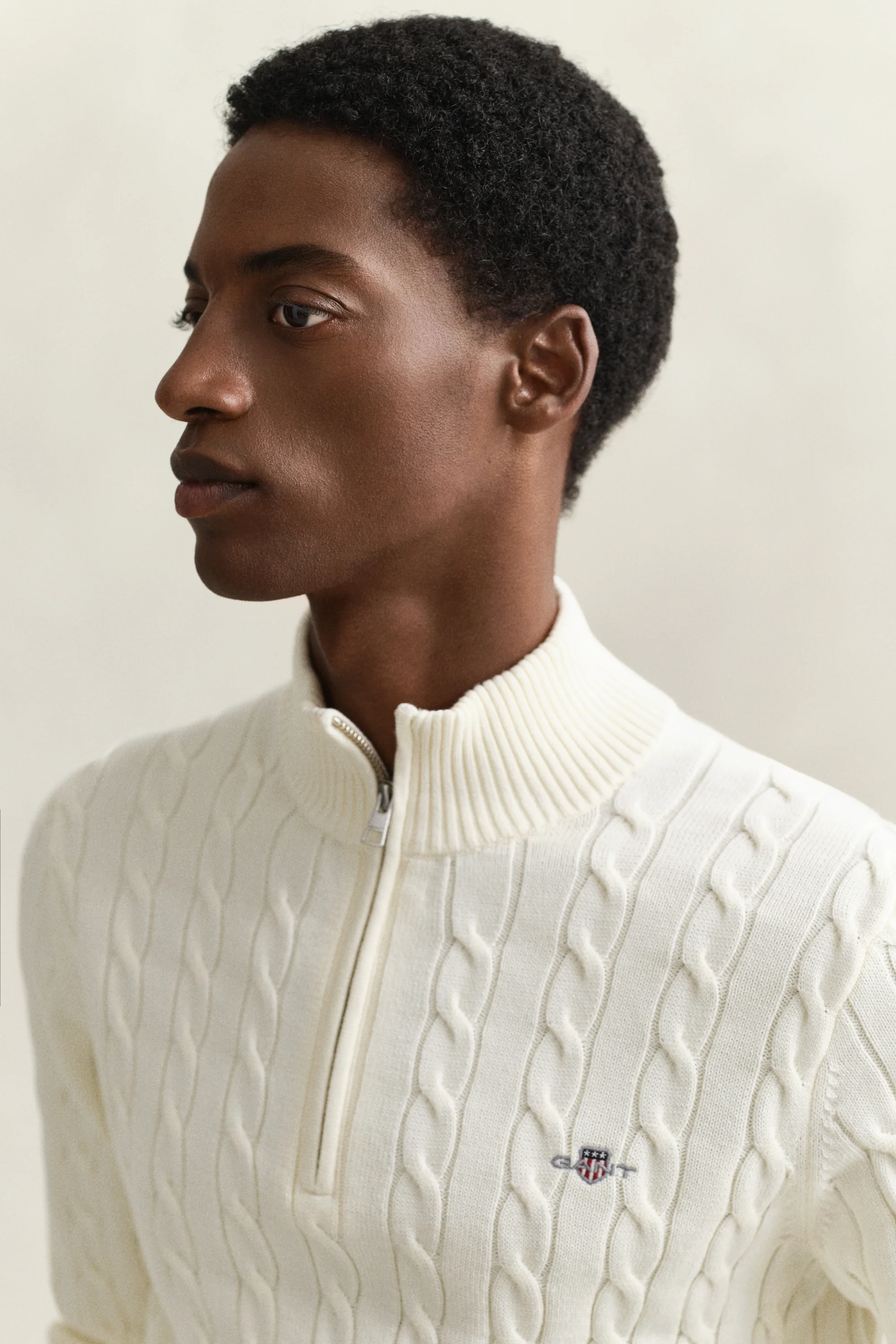 COTTON CABLE HALF ZIP - Image 3
