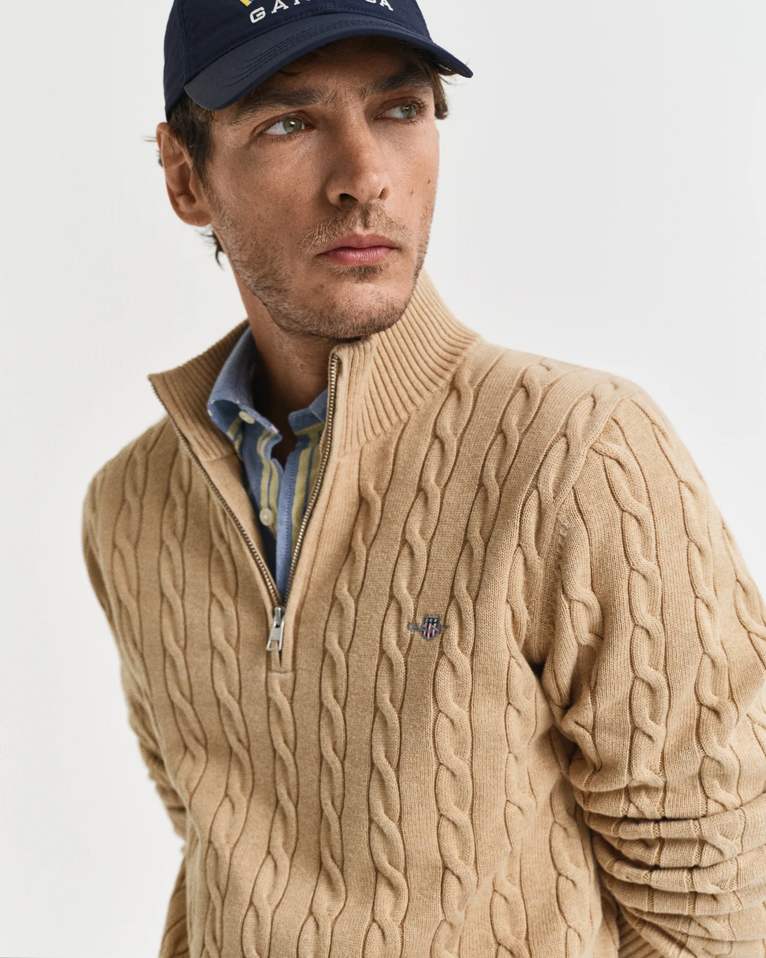 COTTON CABLE HALF ZIP - Image 7