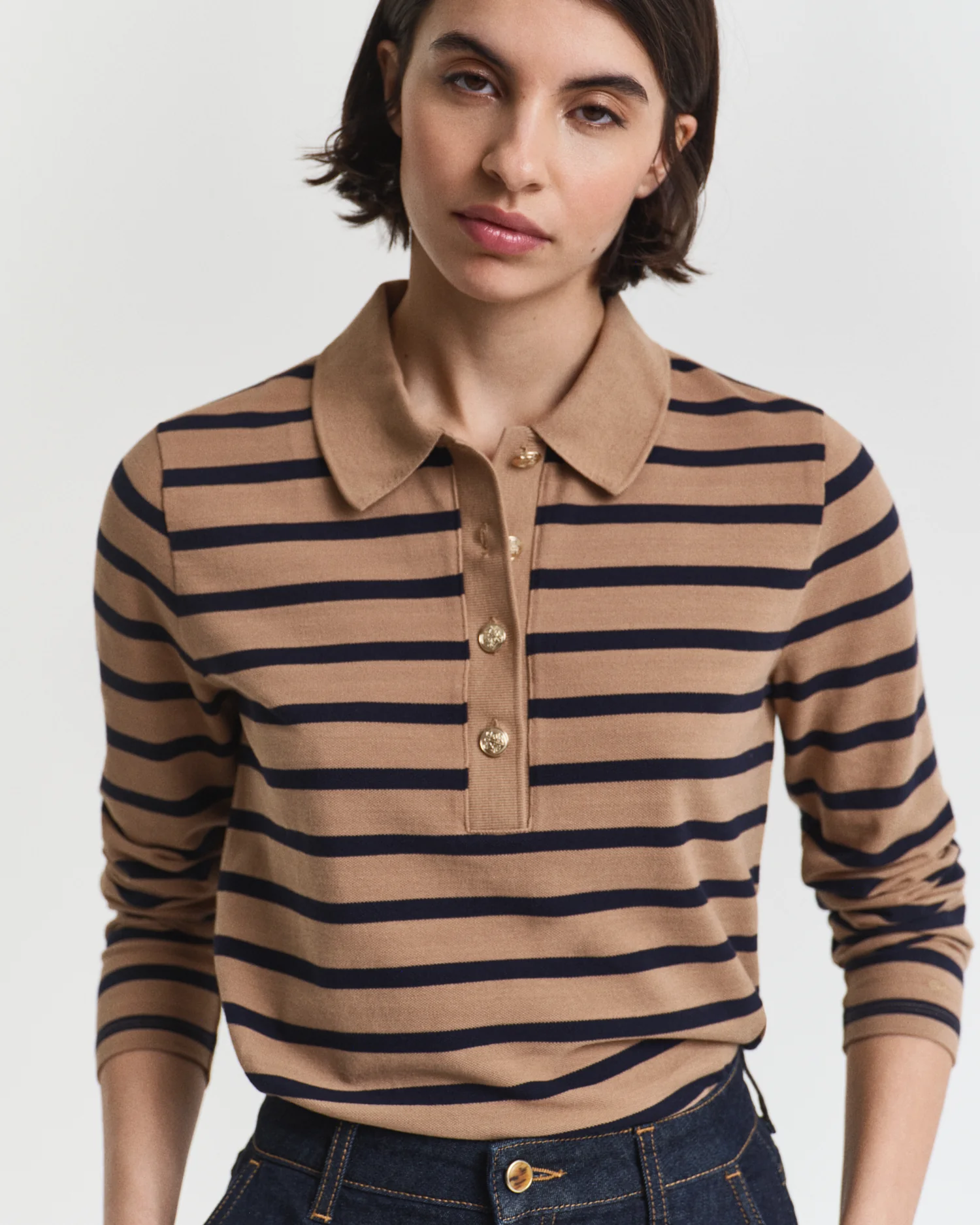 REG BRETON STRIPED LS PIQUE POLO - Image 3