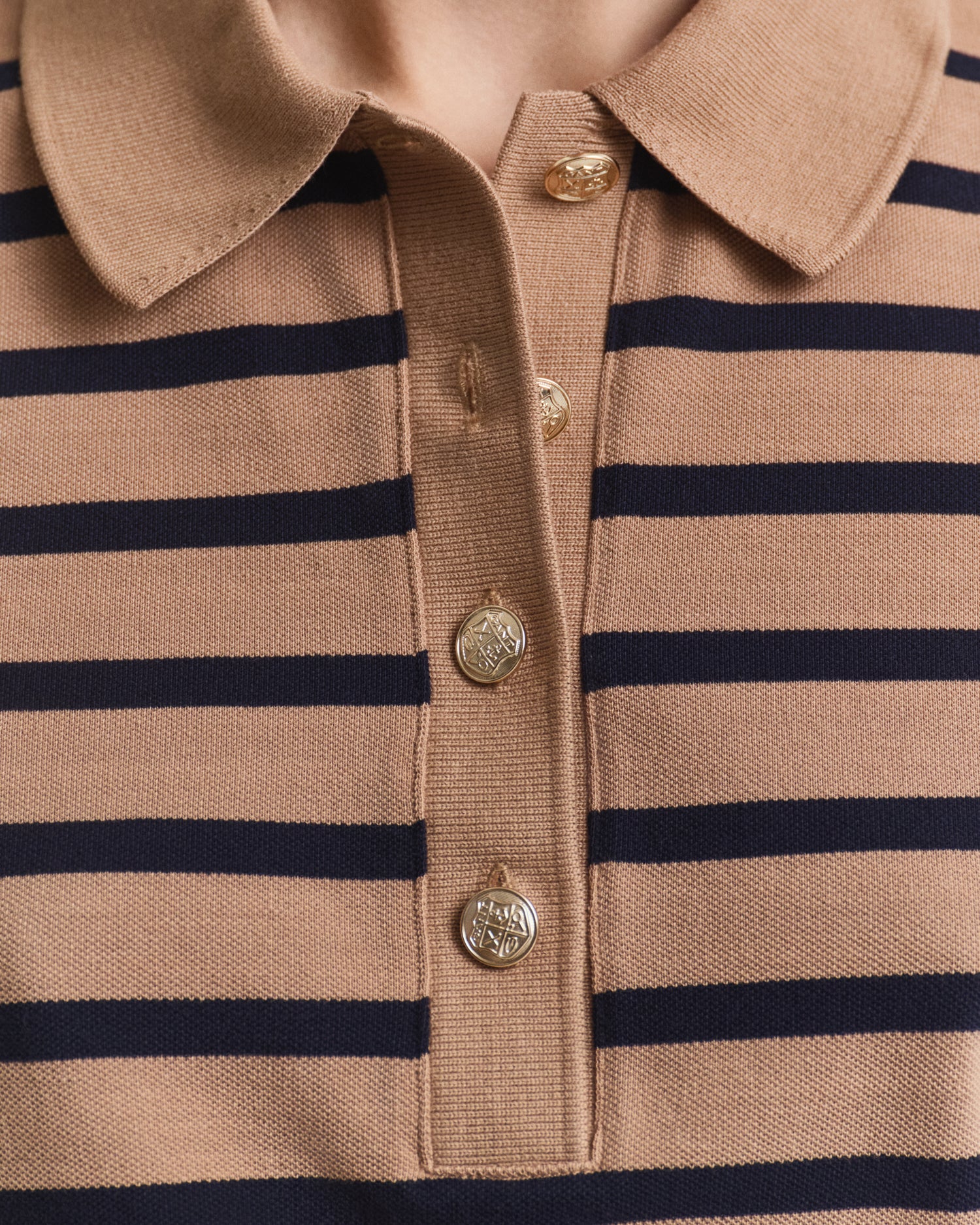 REG BRETON STRIPED LS PIQUE POLO - Image 4