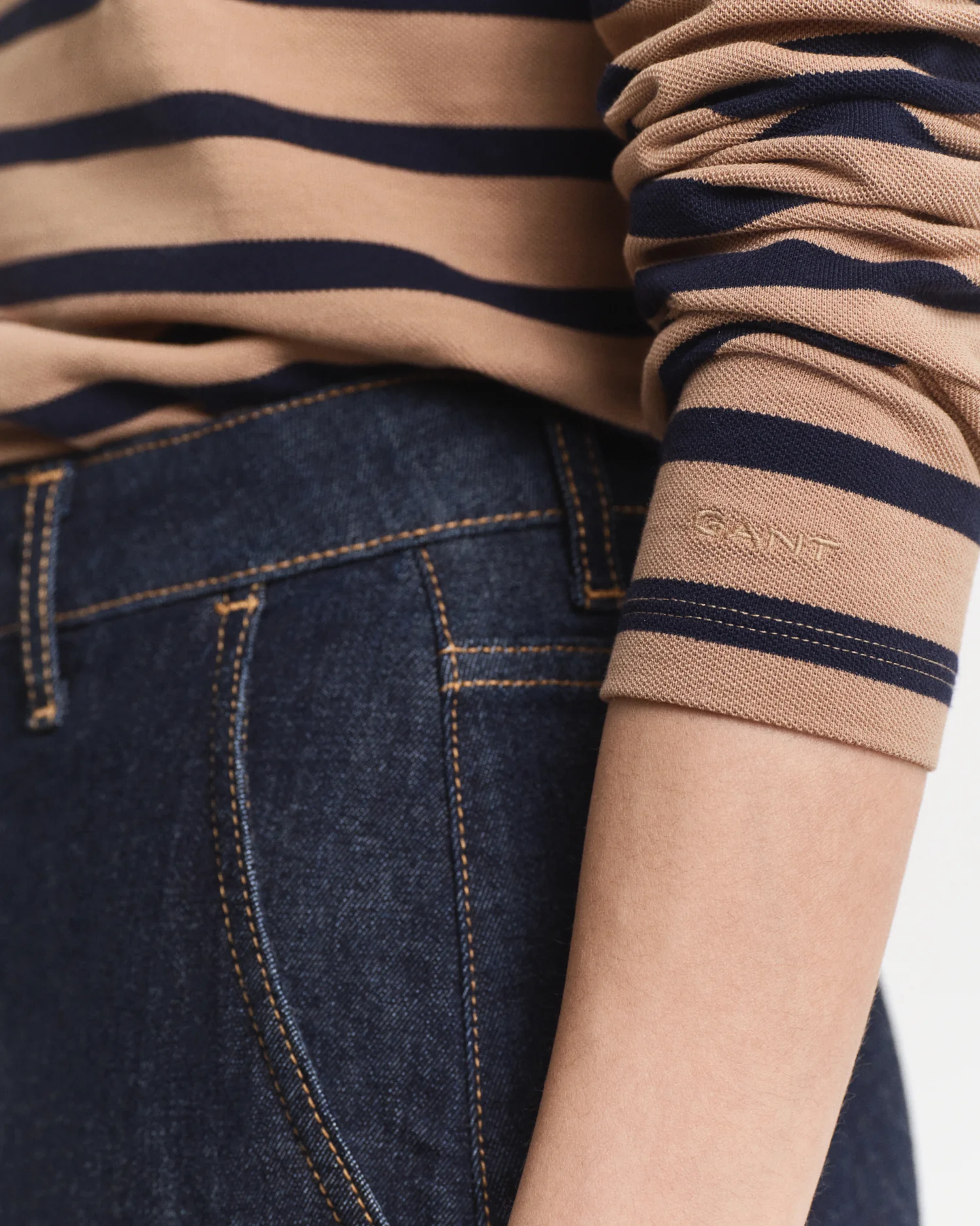 REG BRETON STRIPED LS PIQUE POLO - Image 5