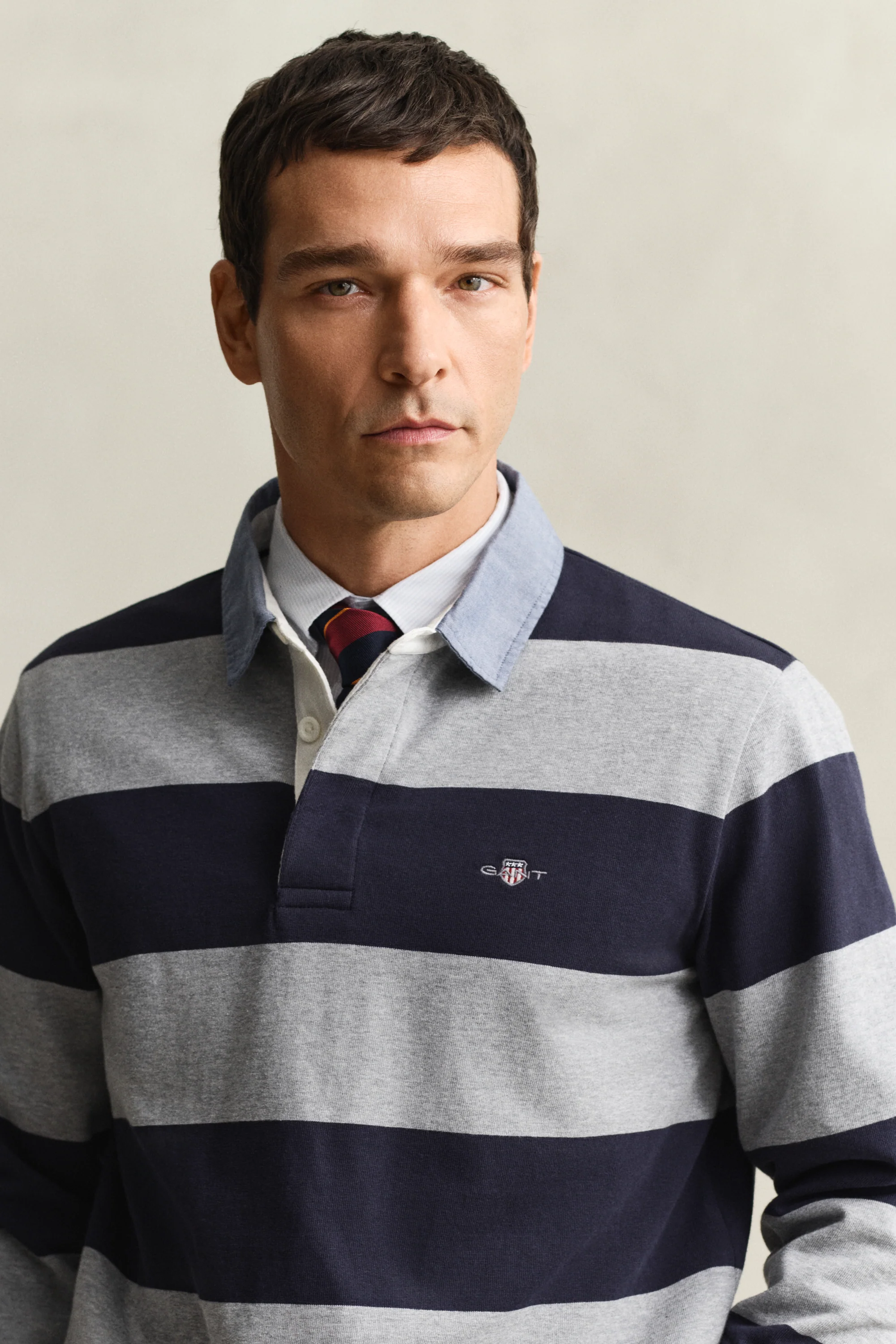 REG CHAMBRAY STRIPE HEAVY RUGGER SWEAT - Image 3