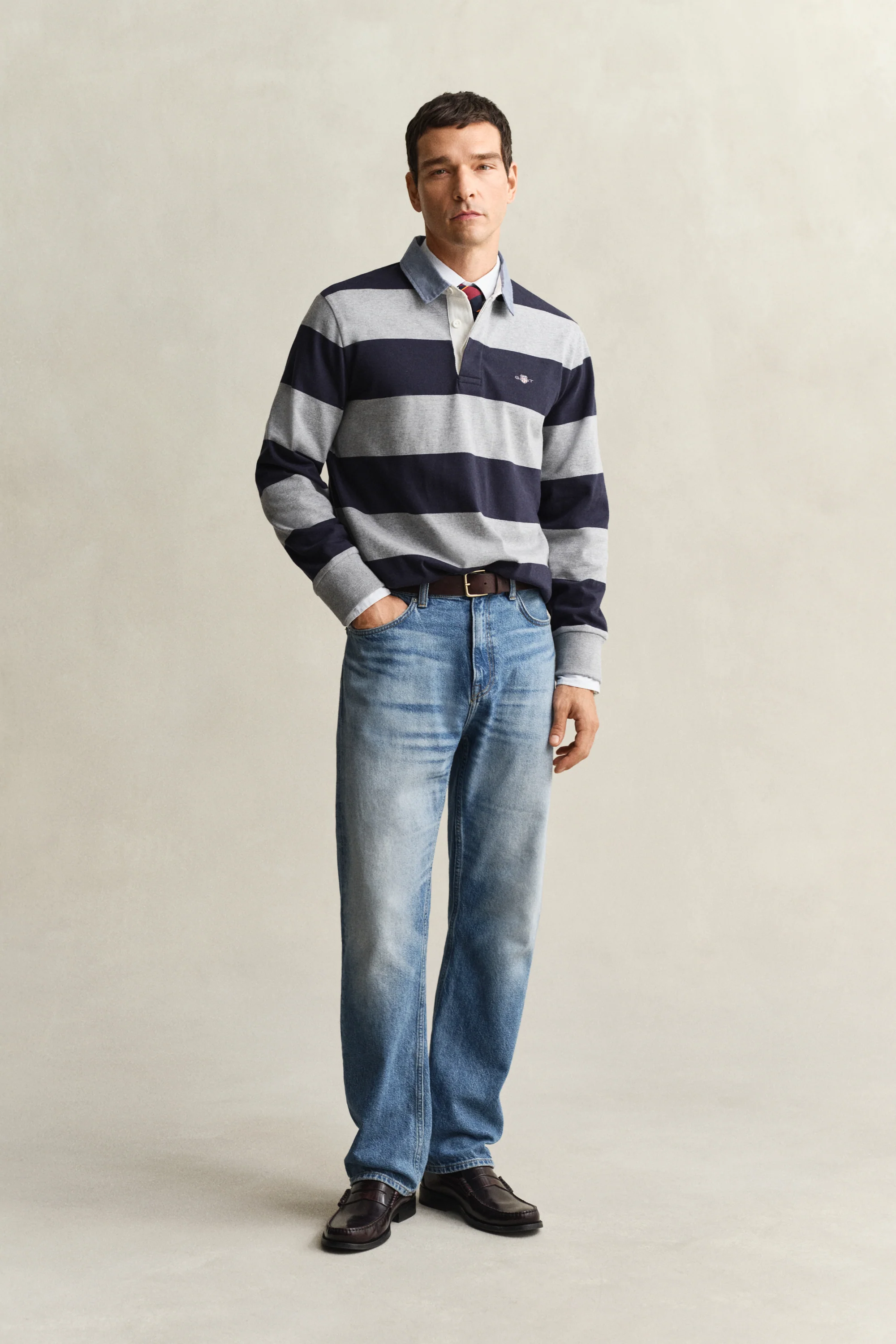 REG CHAMBRAY STRIPE HEAVY RUGGER SWEAT - Image 4