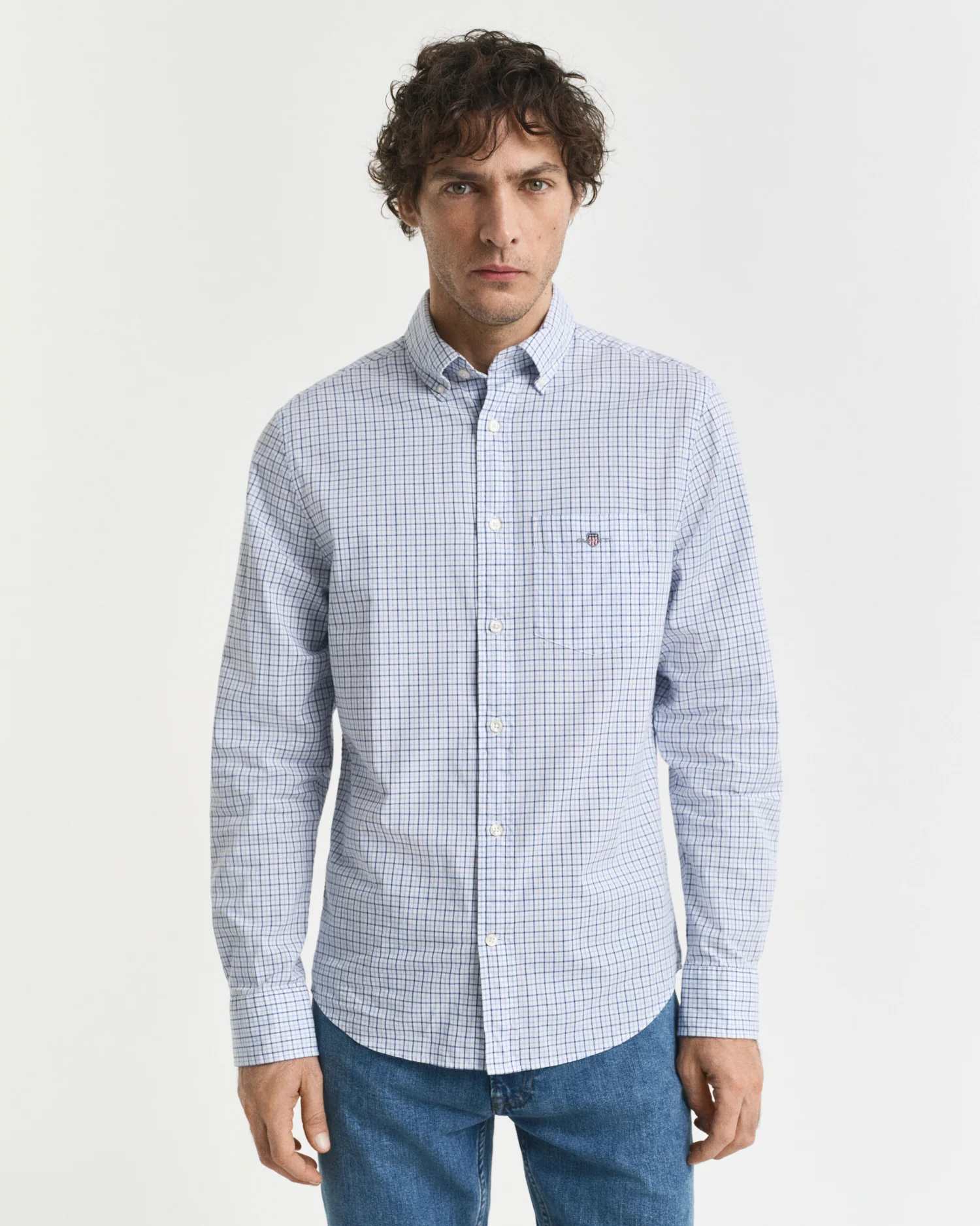 REG CLASSIC POPLIN MICRO CHECK SHIRT - Image 3