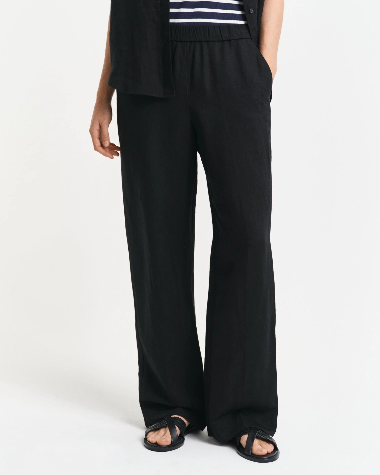 LINEN BLEND PULL ON PANTS - Image 3