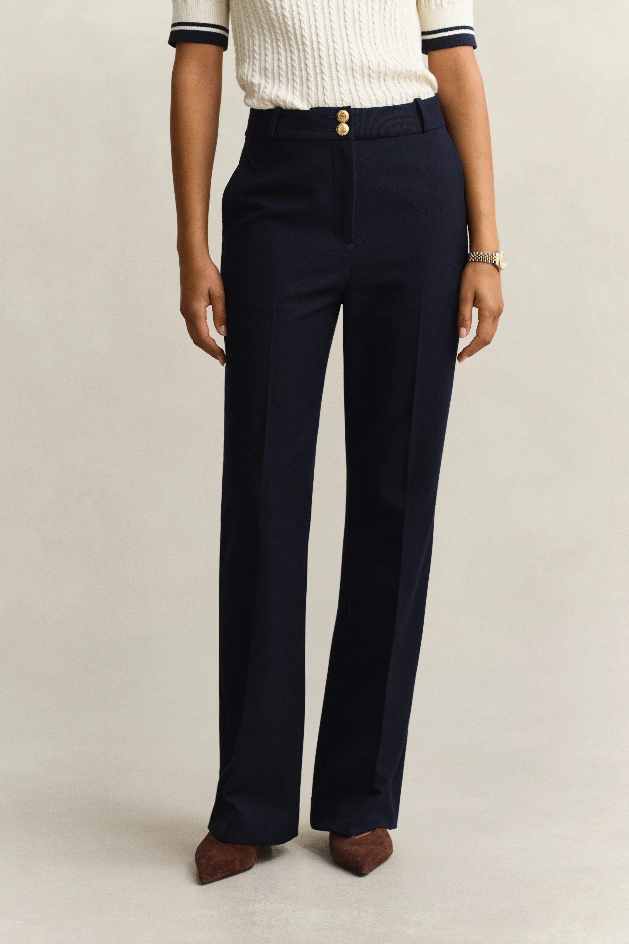 SLIM FLARE NAUTICAL PANTS - Image 3