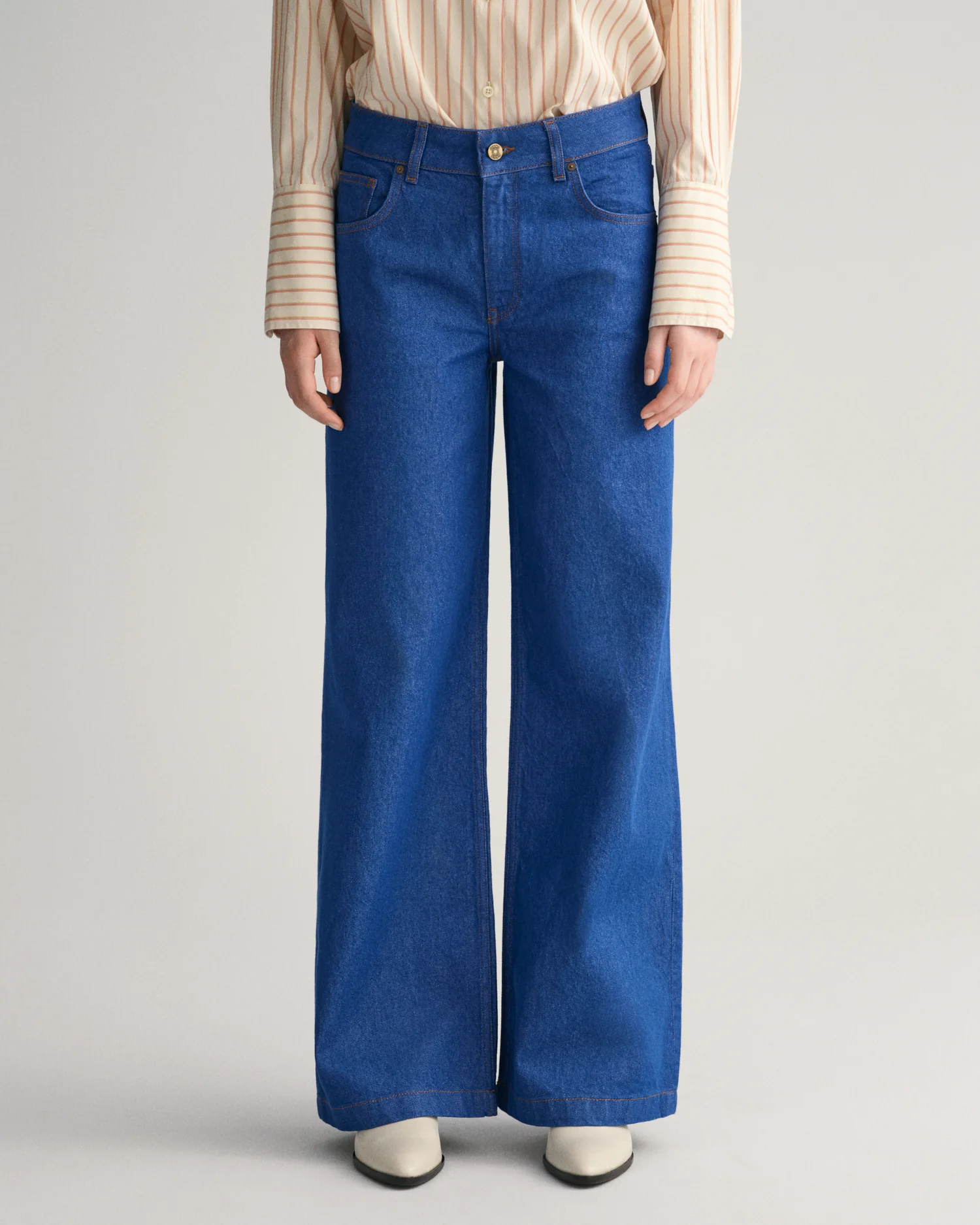 WIDE LEG BRIGHT BLUE JEANS - Image 3