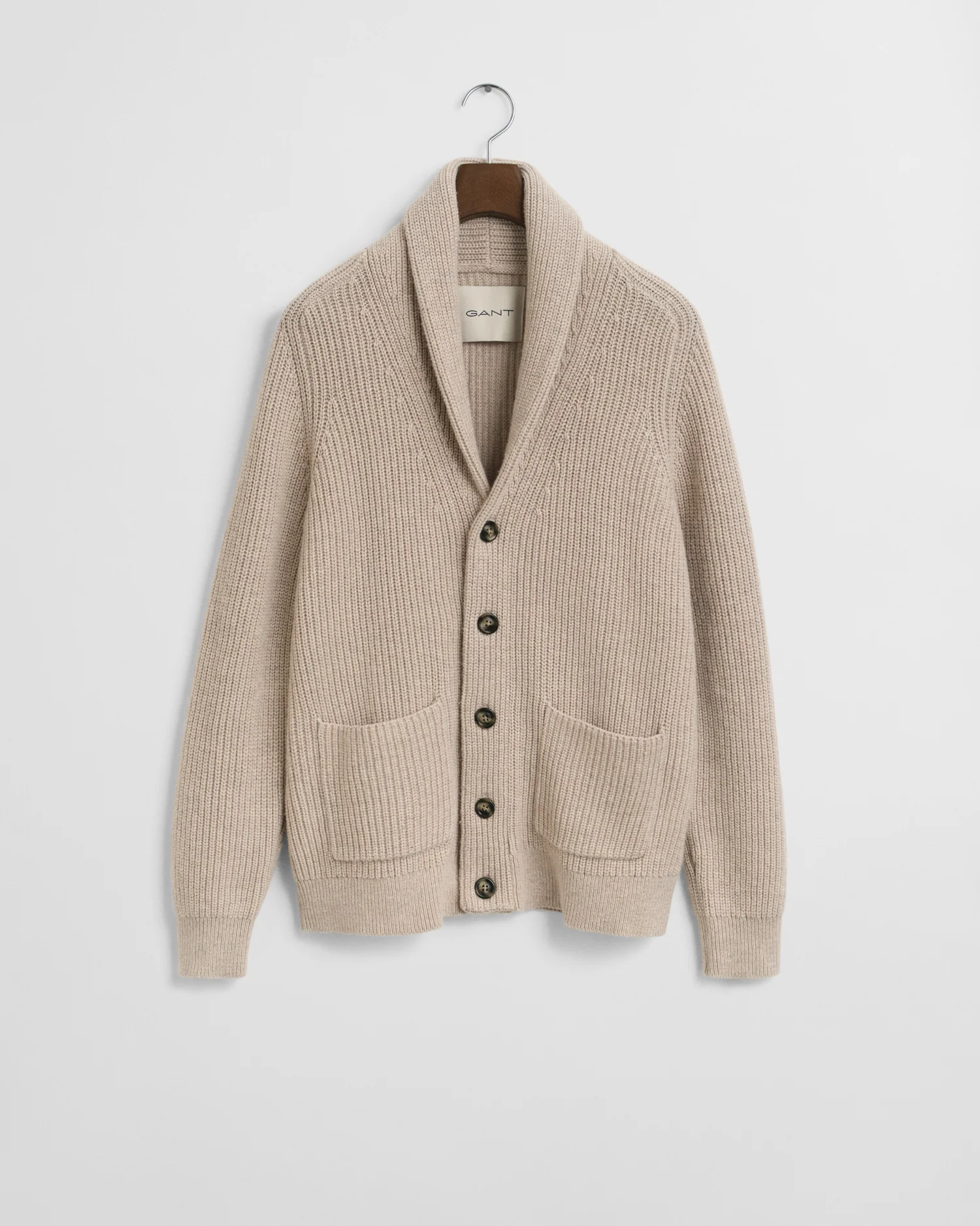 WOOL BLEND SHAWL COLLAR CARDIGAN - Image 5